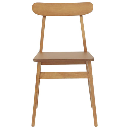Matstol 2 st Massiv Gummiträ Naturfärg 43 x 44,5 x 77 cm