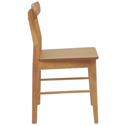 Matstol 2 st Massiv Gummiträ Naturfärg 43 x 44,5 x 77 cm