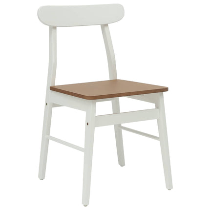 Matstol 2 pcs Vit och Naturlig 43 x 44,5 x 77 cm