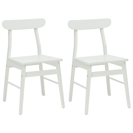 Matstol 2 pcs Vit 43 x 44,5 x 77 cm Massiv Gummiträ