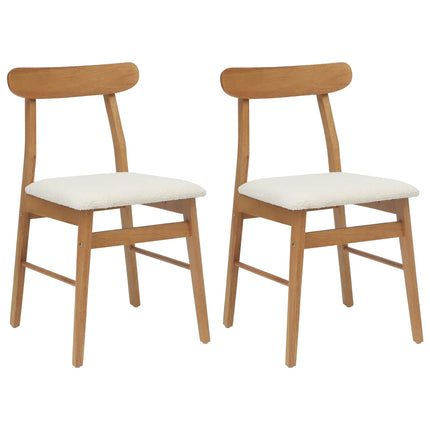 Matstol 2 pcs Naturlig och ljus Massiv Gummiträ