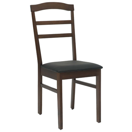 Matstol 2 pcs Ljusbrun och svart Massiv Gummiträ