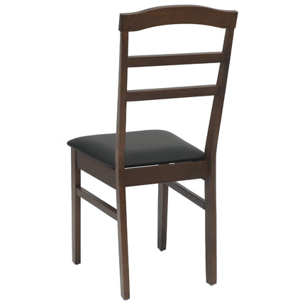 Matstol 2 pcs Ljusbrun och svart Massiv Gummiträ