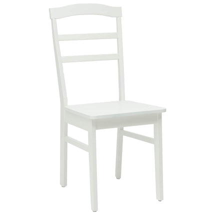 Matstol 2 st Massiv Gummiträ Vit 36 x 45,5 x 93,5 cm