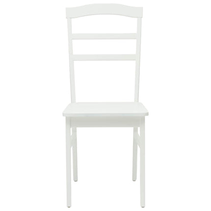 Matstol 2 st Massiv Gummiträ Vit 36 x 45,5 x 93,5 cm