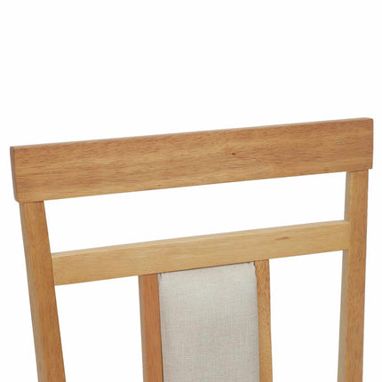 Matstol 2 pcs Naturfärg Massiv Gummiträ