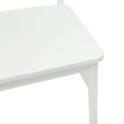 Matstol 2 st Massiv Gummiträ Vit 36 x 44,5 x 91,5 cm
