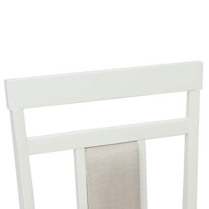 Matstol 2 st Massiv Gummiträ Vit 36 x 44,5 x 91,5 cm