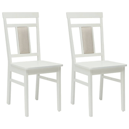 Matstol 2 pcs Vit Massiv Gummiträ