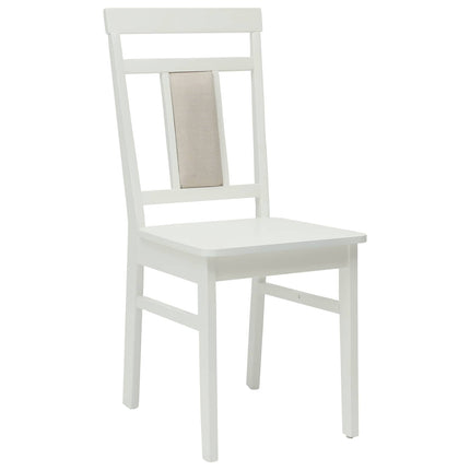 Matstol 2 st Massiv Gummiträ Vit 36 x 44,5 x 91,5 cm