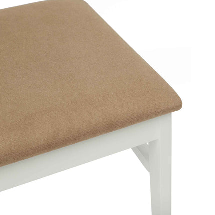 Matstol 2 st Massiv Gummiträ Vit och brun 36 x 44,5 x 91,5 cm