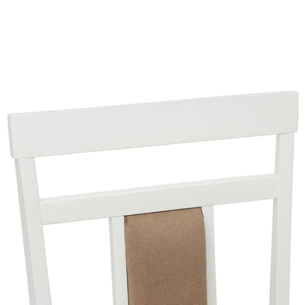Matstol 2 st Massiv Gummiträ Vit och brun 36 x 44,5 x 91,5 cm