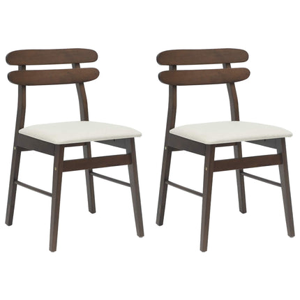 Matstol 2 pcs Ljusbrun och ljus Massiv Gummiträ