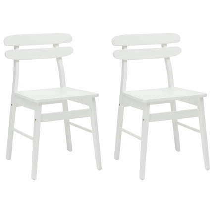 Matstol 2 pcs Vit Massiv Gummiträ