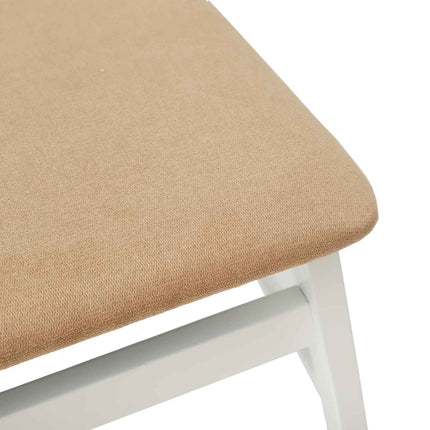 Matstol 2 st Massiv Gummiträ Vit och brun 43,5 x 44,5 x 77,5 cm