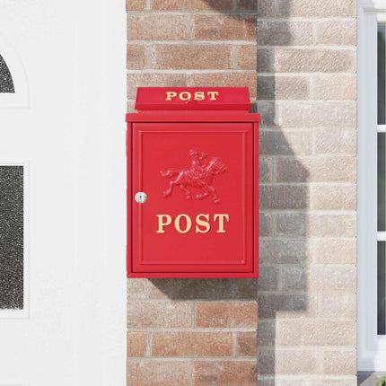 Väggmonterad Brevlåda Röd 29 x 13 x 41 cm Gjutet Aluminium