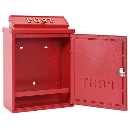 Väggmonterad Brevlåda Röd 29 x 13 x 41 cm Gjutet Aluminium