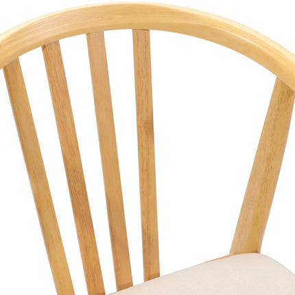 Matstol 2 pcs Naturlig och ljus Massivt gummiträ