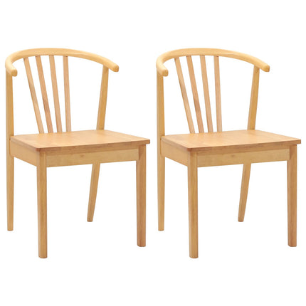 Matstol 2 st Massivt gummiträ Naturfärg 51 x 61 x 80,5 cm