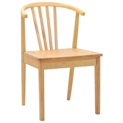 Matstol 2 pcs Naturfärg Massivt gummiträ