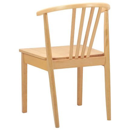 Matstol 2 pcs Naturfärg Massivt gummiträ