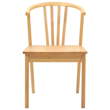 Matstol 2 pcs Naturfärg Massivt gummiträ