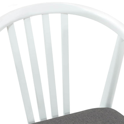 Matstol 2 pcs Vitt och Grått Massivt gummiträ