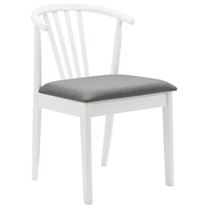 Matstol 2 st Massivt gummiträ Vitt och Grått 51 x 61 x 80,5 cm