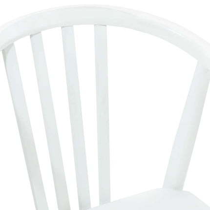 Matstol 2 st Massivt gummiträ Vit 51 x 61 x 80,5 cm
