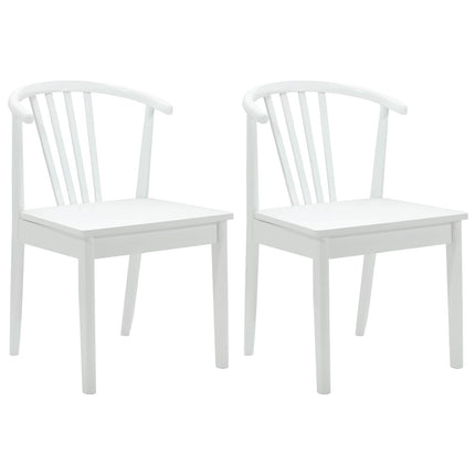 Matstol 2 st Massivt gummiträ Vit 51 x 61 x 80,5 cm