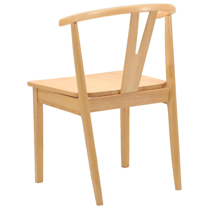 Matstol 2 pcs Naturfärg Massiv Gummiträ