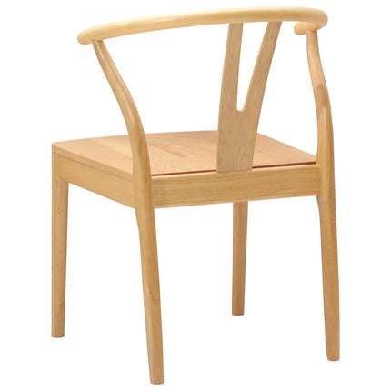 Matstol 2 pcs Naturfärg Massiv Gummiträ
