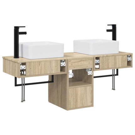 Badrumsskåpsset 3 st Sonoma-ek 53 x 35 x 39 cm Konstruerat trä