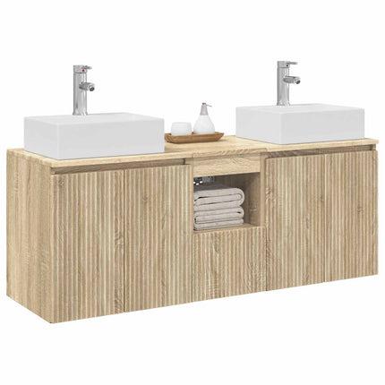 Badrumsskåpsset 3 st Sonoma-ek 49,5 x 41 x 62,5 cm