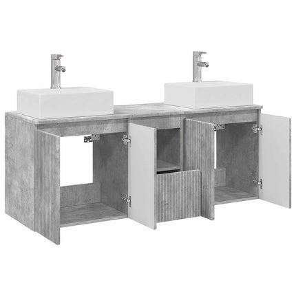 Badrumsskåpsset 3 st Betonggrå 49,5 x 41 x 62,5 cm