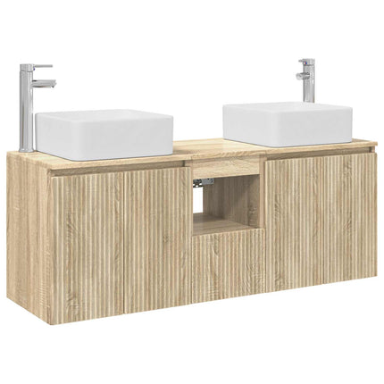 Badrumsskåpsset 3 st Sonoma-ek 53 x 35 x 63 cm Konstruerat trä