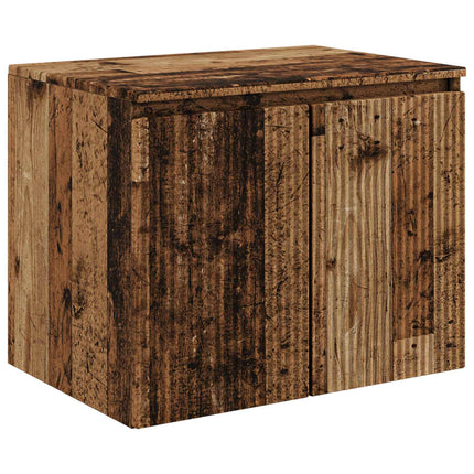 Badrumsskåpsset 3 st Gammalt trä 49,5 x 44,5 x 65 cm