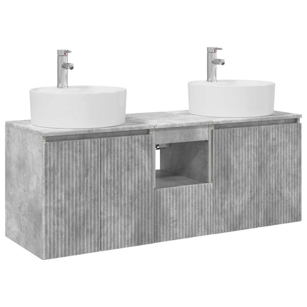 Badrumsskåpsset 3 st Betonggrå 49,5 x 44,5 x 65 cm