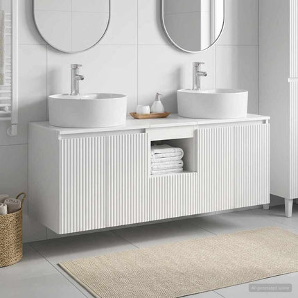 Badrumsskåpsset 3 st Vit högglans 49,5 x 44,5 x 65 cm