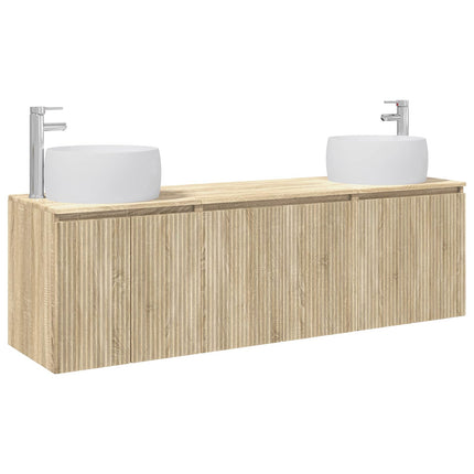 Badrumsskåpsset 3 st Sonoma-ek 49,5 x 44,5 x 66 cm