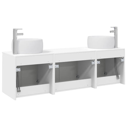 Badrumsskåpsset 3 st Vit högglans 49,5 x 44,5 x 66 cm