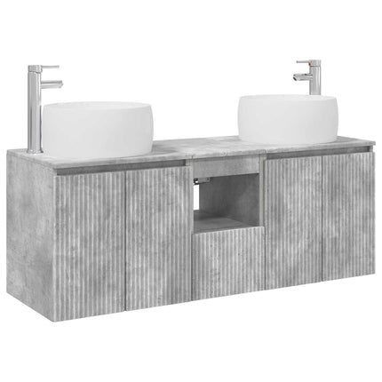 Badrumsskåpsset 3 st Betonggrå 49,5 x 44,5 x 66 cm