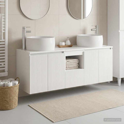 Badrumsskåpsset 3 st Vit högglans 49,5 x 44,5 x 66 cm