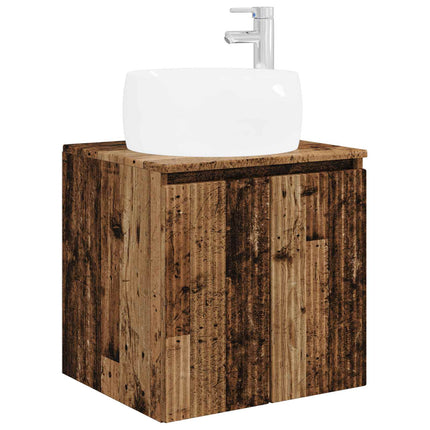 Badrumsskåpsset 3 st Gammalt trä 49,5 x 44,5 x 66 cm