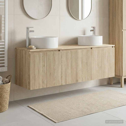 Badrumsskåpsset 3 st Sonoma-ek 49,5 x 44,5 x 65,5 cm