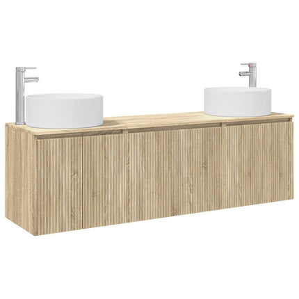 Badrumsskåpsset 3 st Sonoma-ek 49,5 x 44,5 x 65,5 cm