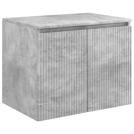 Badrumsskåpsset 3 st Betonggrå 49,5 x 44,5 x 65,5 cm
