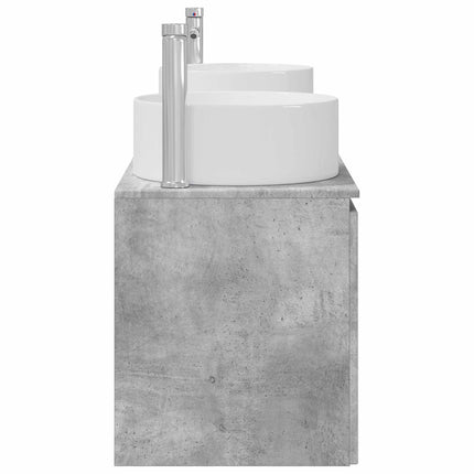 Badrumsskåpsset 3 st Betonggrå 49,5 x 44,5 x 65,5 cm