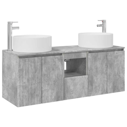 Badrumsskåpsset 3 st Betonggrå 49,5 x 44,5 x 65,5 cm