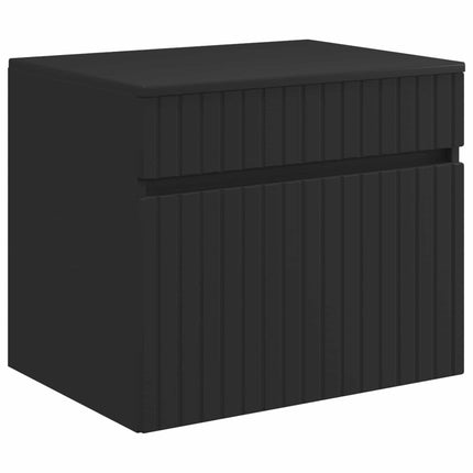 Badrumsskåpsset 3 st Svart 49 x 44,5 x 66,5 cm Konstruerat trä